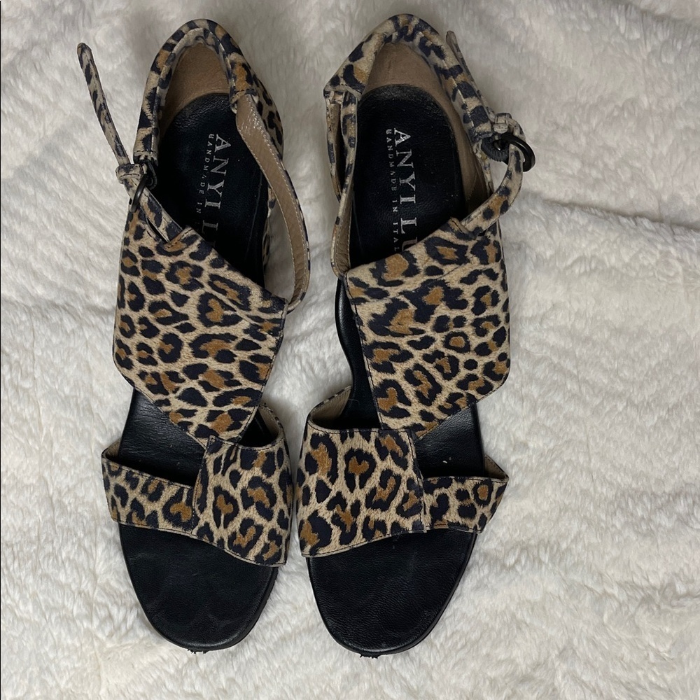 Anyi Lu Electra Leopard Print Women's Sandals